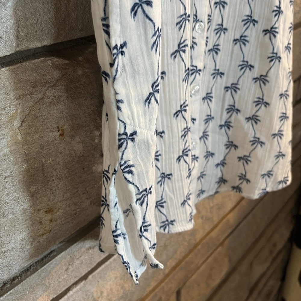 Talbots Palm Tree Print Shirt Dress - Picture 6 of 9